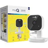 myQ Indoor Plug-in Security Camera Gen 2 – 2K Smart Wi-Fi Camera with Night Vision, Baby and Pet Monitor, Motion Detection an
