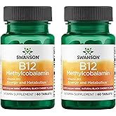 Swanson Vitamin B12 Methylcobalamin - Natural Black Cherry Flavored 2,500 mcg 60 Tabs (2 Pack)
