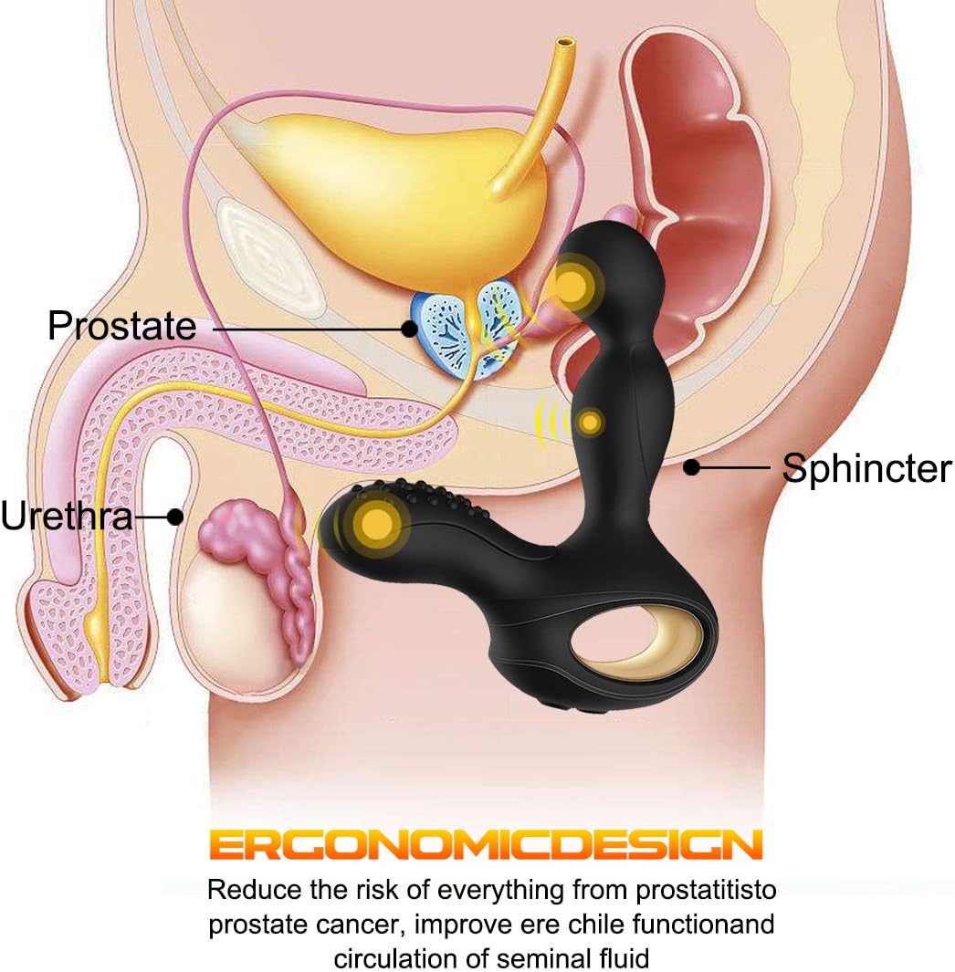 360 Degree Rotating P*Stimulator with 5 Speeds and 7 Vibrations Toys for Men Plug T-Shirt