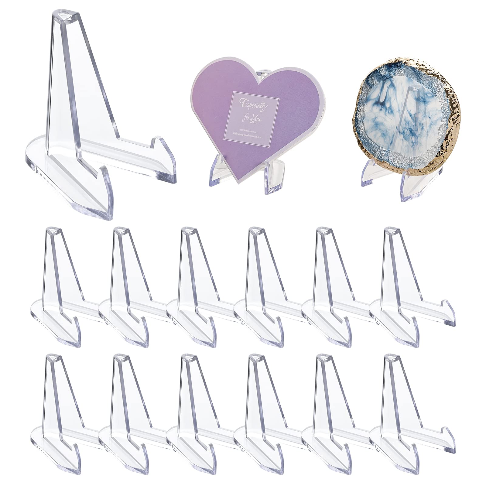 Clear Coin Display Stand - Plastic Mini easel holder - Acrylic Stands for display Air-Tite Coins | Card | Pocket Watches | Capsules | Challenge Medals | Casino Chips - 2.75 Inch Tall (15 Pieces)