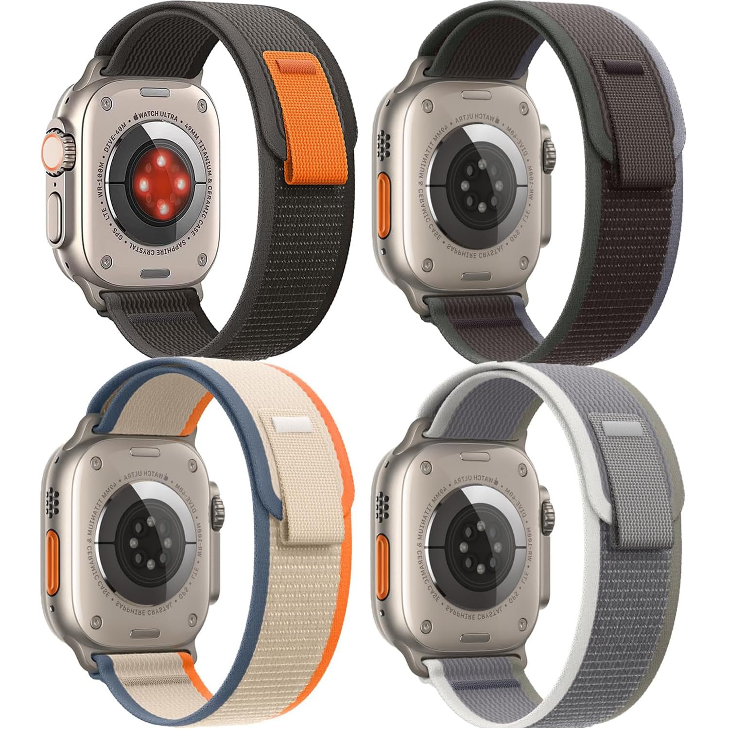 GAGULA 4本セット トレイルループ Apple Watch バンド 49mm/46mm/45mm/44mm/42mm 柔軟 軽量 防汗 強靭 アップルウォッチ バンド Series Ultra2/Ultra/10/9/8/7/6/SE/SE2/5/4/3/2/1に対応商品画像