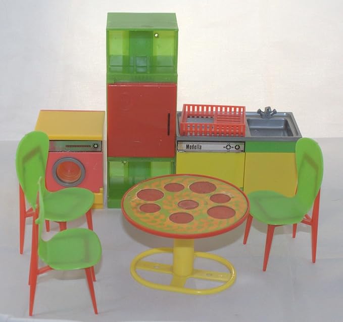 Möbel Puppenhaus Puppenstube Plastik Modella Küche 70er 70s 60er
