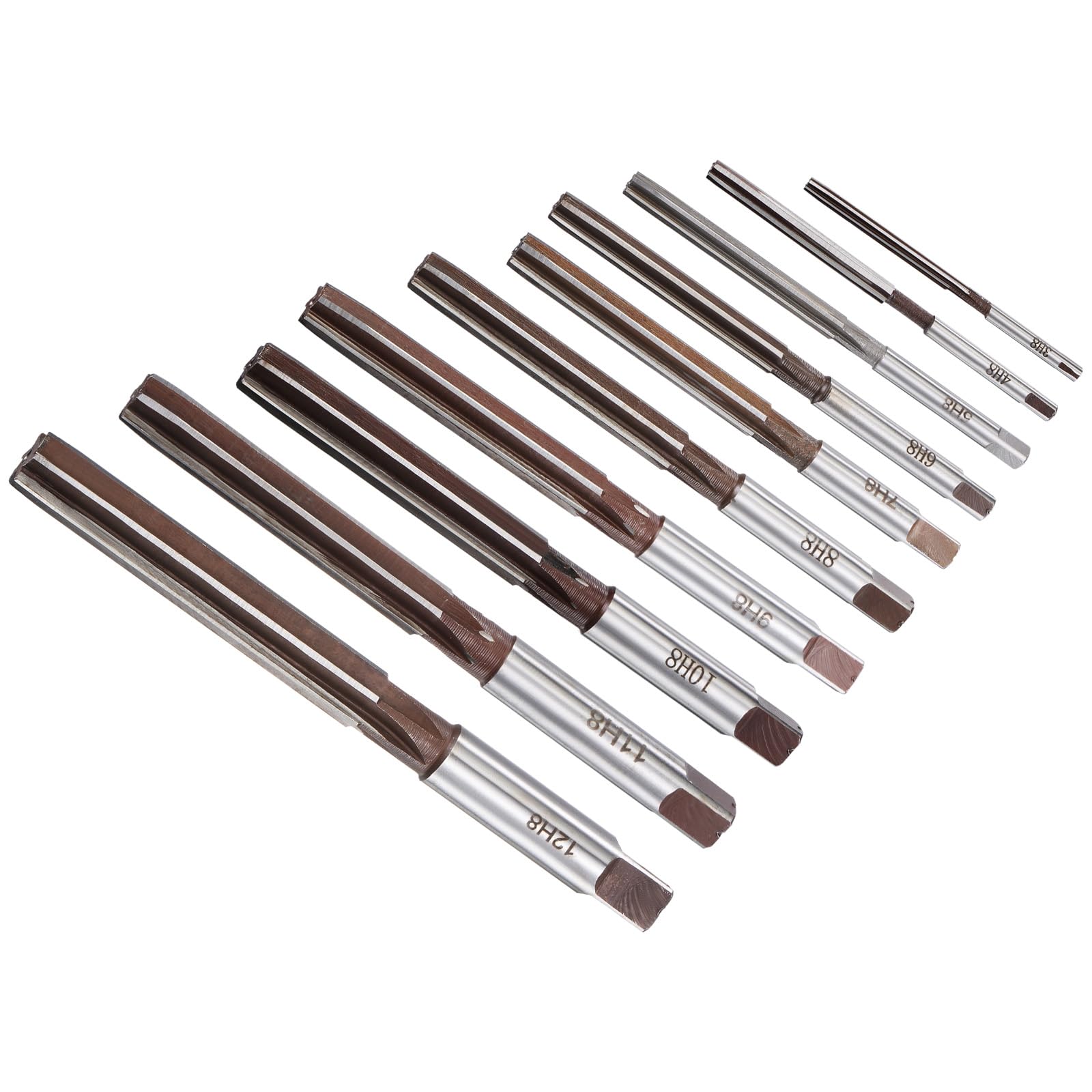 CoCud Hand Reamer Set, 3mm-12mm Cutting Diameter H8 Tolerance, 6 Flutes Milling Cutter - (Applications: for Reaming Aluminum Copper Plastic), 10-Pieces