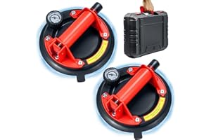 BAONEEDY 2 Pack 8" Heavy Duty Suction Cups to Lift Large Glass,Max Load 960lbs Window Suction Cups,Powerful Industrial Tile Suction Cup Tool for Glass, Granite,Marble