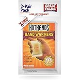 HotHands Hand Warmers - Long Lasting Safe Natural Odorless Air Activated Warmers - Up to 10 Hours of Heat - 3 Pair