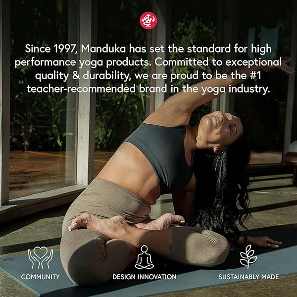MANDUKA BEGIN YOGA MAT 68″ – 5MM CUSHIONING | COMFORTABLE, LIGHTWEIGHT & REVERSIBLE WITH ALIGNMENT STRIPE | BUDGET-FRIENDLY | 68 X 24 INCHES | MIDNIGHT