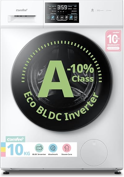 COMFEE' 10kg Washing Machine A-10% Energy BLDC 1400rpm White