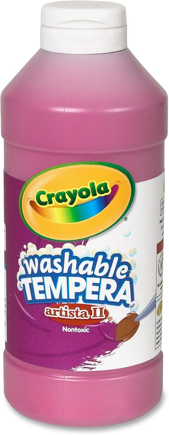 Crayola Washable Tempera Paint, Magenta Paint Craft Supplies, 16 Ounce: Toys & Games