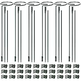 Mwellewm 6 Sets Plant Stakes 12/25/36 Inch Adjustable Plant Support Stakes Tall for Indoor Outdoor Plant Holder Stick Steel Garden Stem Pole Amaryllis Stakes with 30 Clip for Tomato Orchid Lily Flower