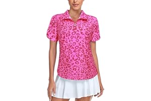 Tanst Sky Womens Golf Shirts Zip Up Overlap Short Sleeve Workout Tops Quick Dry Tennis Shirt