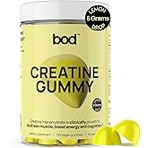BOD Creatine Gummies, Creatine Monohydrate Gummies, Lemon Drop, for Muscle Support, and Energy Support, Pre Workout Supplement, 5g Creatine for Women and Men per Serving, 30 Servings, 150 Gummies