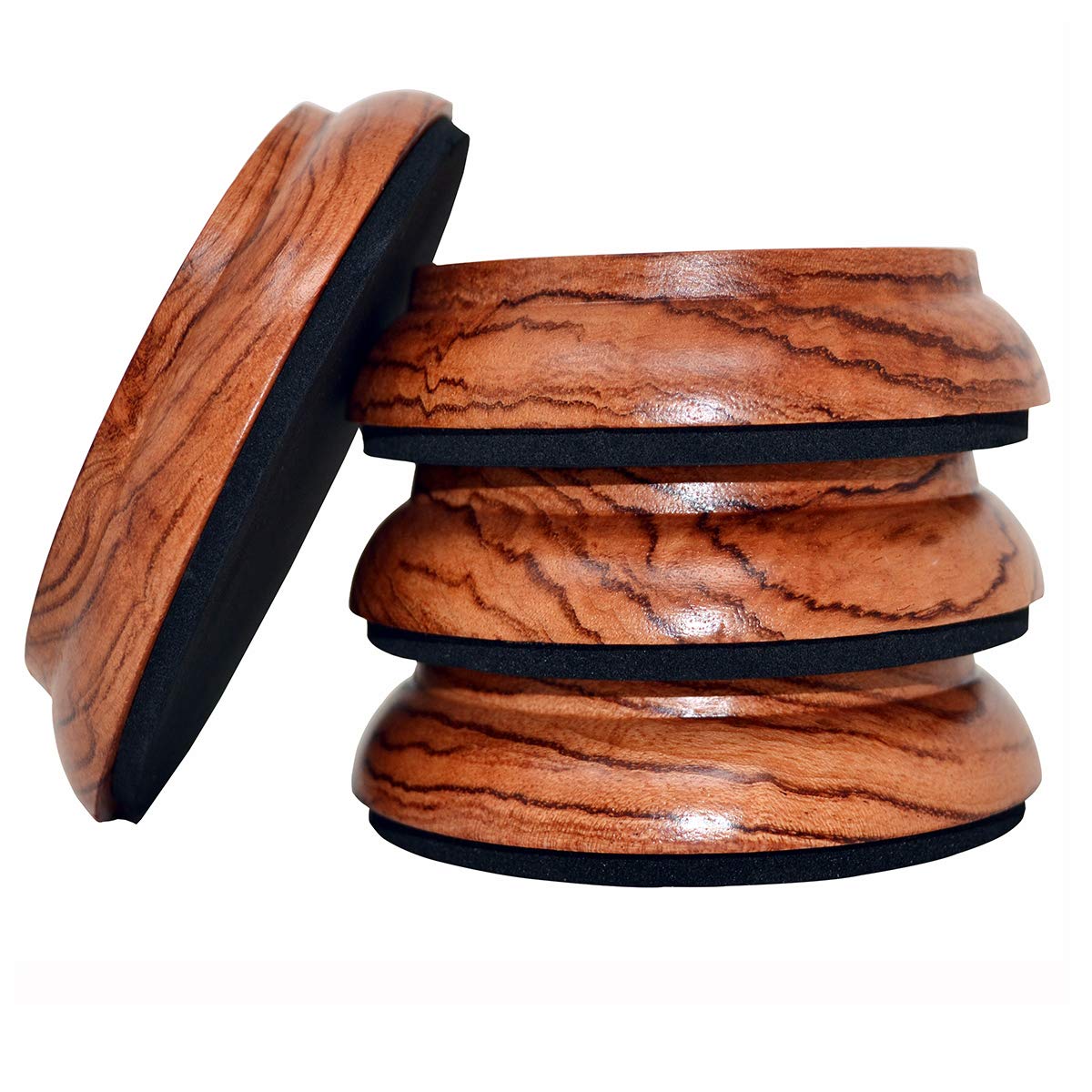 KingPoint Hardwood Upright Piano Caster Cups Furniture Protectors Caster Piano Foot Pads Solid Wood (Piano Caster Cups-Jacoranda)