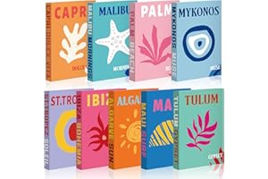 LINCIA Preppy Decorative Books Fake Books Preppy Book Decor for Living Room Modern Bookshelf Decor for Coffee Table Shelf Home (Bright Style, 9 Pcs)