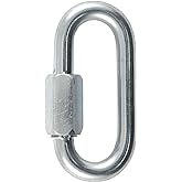 CURT 82930 Threaded Quick Link Trailer Safety Chain Hook Carabiner Clip, 3/8-Inch Diameter, 11,000 lbs Break Strength