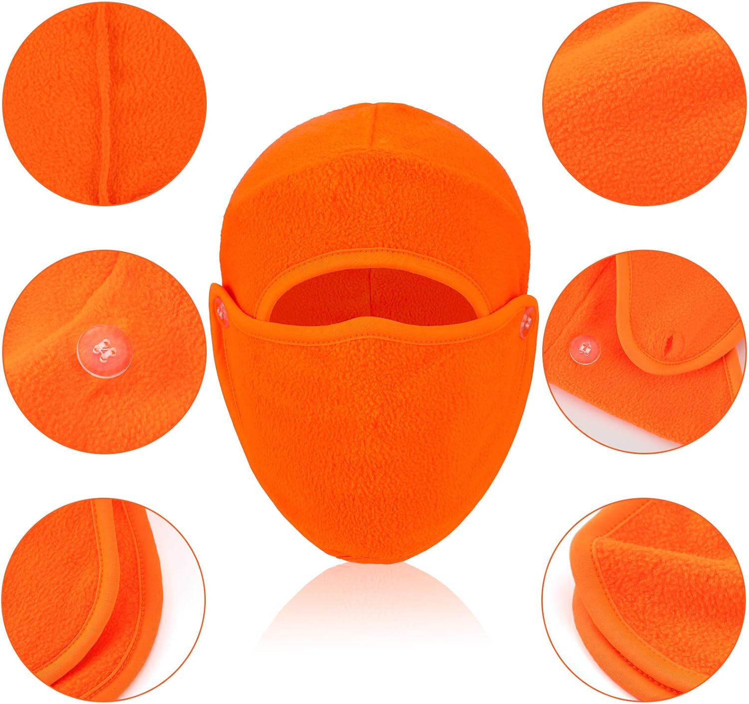 Geyoga 2 Pieces 2 in 1 Men's Hat Balaclava with Face Covering Warm Winter Cold Weather Headgear for Men Women (Fluorescent Orange) at  Women’s Clothing store