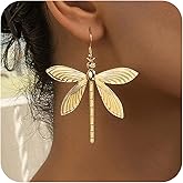Dragonfly Earrings for Women Gold Dragonfly Dangle Drop Earrings Bug Insect Animal Earring Fashion Jewelry for Women Gift Charms
