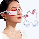 AOCPO Under Eye Red Light Therapy Glasses – 650nm Led Massager with Microcurrent, Reduce Dark Circles and Wrinkles, Removes Eye Bags and Puffiness, Relieves Fatigue