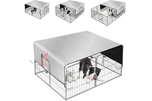 LYHNMW Dog Playpen Cover, 600D Oxford Fabric Dog Pen Canopy with Sun and Rain Protection, Specialized Fits for 24/32/40/45/50