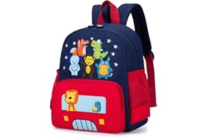 willikiva Cute Zoo Little 3d Backpack Kids Backpack for Boys and Girls Toddler Backpack Waterproof Preschool (Red)
