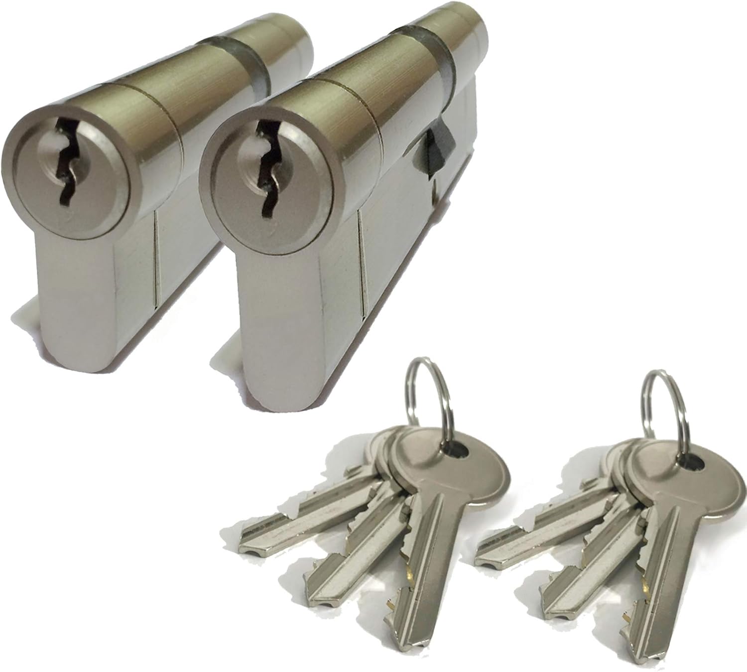 2pk High Security Euro Door Locks Cylinders KEYED Alike Size 45/