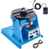 VEVOR Rotary Welding Positioner 10KG, 1-12 RPM 20W, Adjustable 0-90&deg; Turntable with 8.1 Inch 3-Jaw Chuck, Compact Welder Machine for Precision Cutting, Grinding, Assembly, and Testing