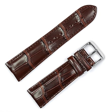 Genuine Alligator Watchband Brown 22mm (Long Length) Watch band by deBeer