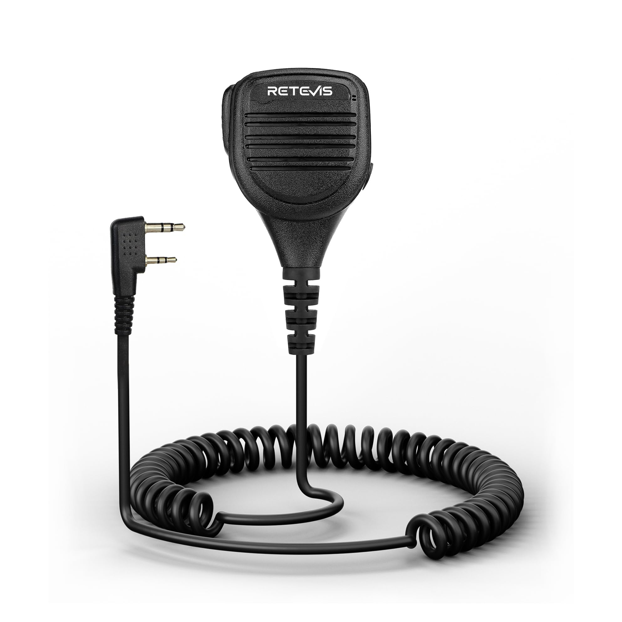 Retevis RS112 Walkie Talkie Handheld Speaker Mic IP54 Waterproof Mic Compatible with Two Way Radio Retevis RT24 RT27 RT619 RT622 Baofeng UV5R Kenwood 3.5mm Audio Jack Remote Speaker Mic (1 Pcs)