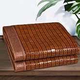 Summer Bamboo Sleeping Mat, Breathable Mattress Topper Pad Single/Twin/Full/Queen/King Size, Folding Sleeping Mattress Quick Cooling Bed for Home School