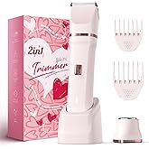 Risina Bikini Trimmer for Women - Painless Electric Razors for Silk Skin,Cordless Body Shaver for Trip,Replaceable Lady Facial Razor, IPX7 Waterproof&Easy Cleaning, Ceramic Blade, Gifts for Her