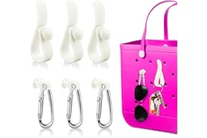 BestStone 6Pcs Accessories Inserts Hooks for Bogg Bag, Carabiner Keychain, Key Holder Charms Compatible with Bogg Bags
