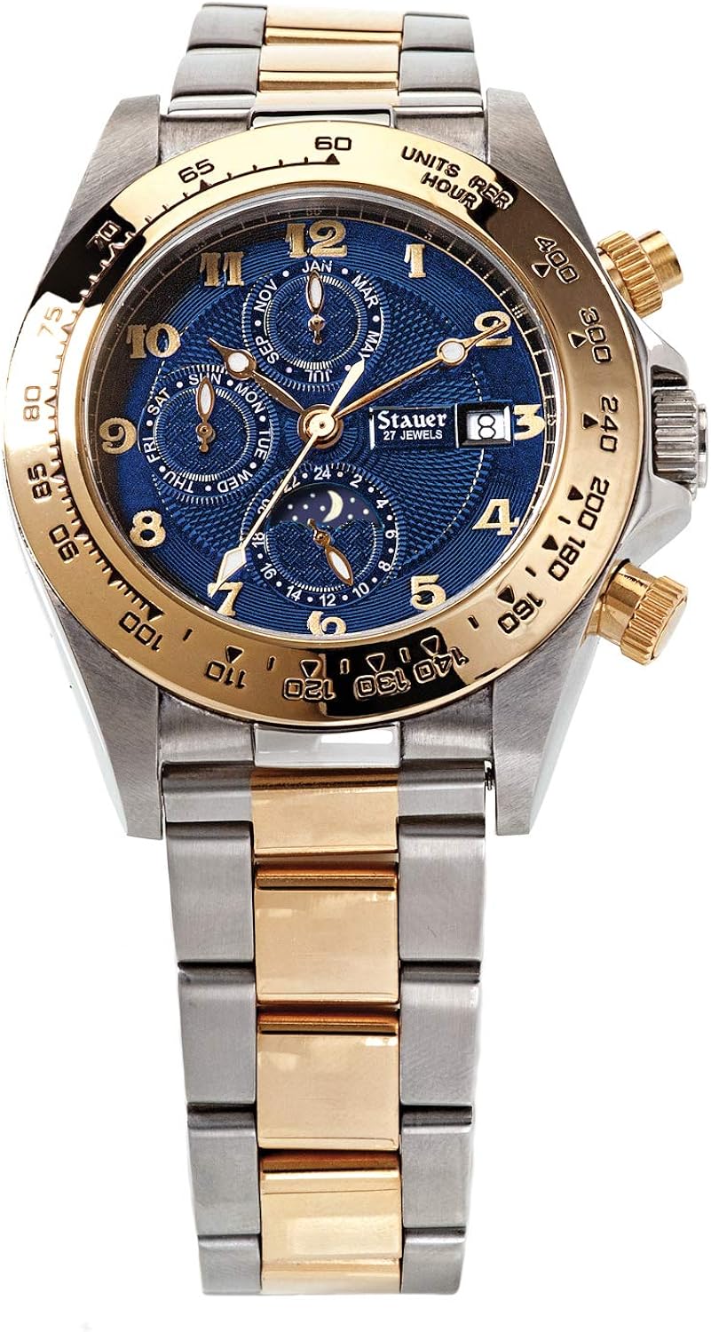 Stauer Men's Automatic Stainless Steel Corso Blue Dial Watch Amazon.ca