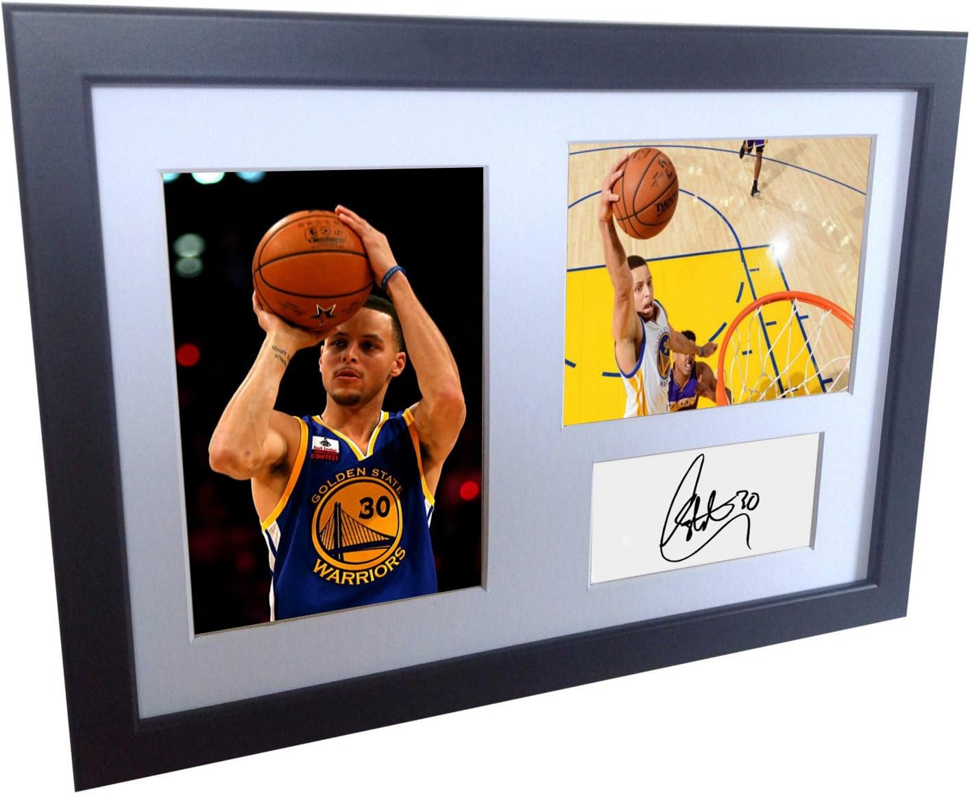 Photographs - A4 Signed Stephen Curry Golden State Warriors Autographed Basketball Photo Photograph Picture Frame Gift 12
