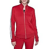KARL LAGERFELD womens Long Sleeve Athleisure Logo Tape Scuba Jacket