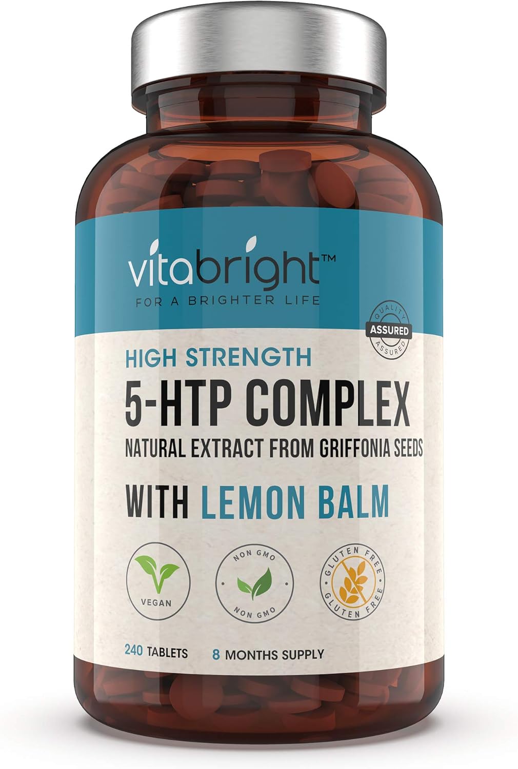 5HTP 400mg Natural Griffonia Seed Extract with Lemon Balm 240 Vegan