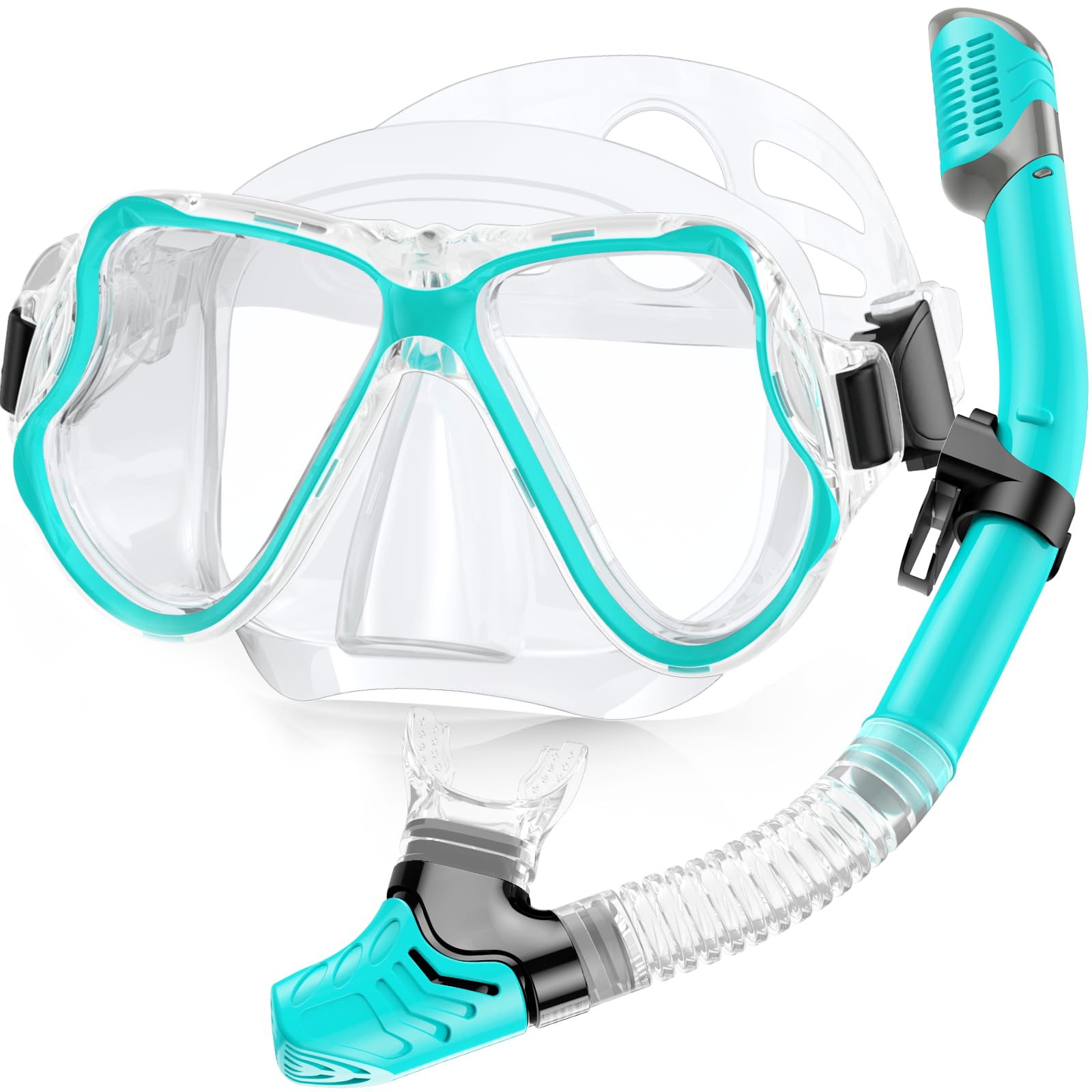 Karvipark Dry Snorkel Set, Anti-Fog Scuba Snorkelling Packages, Panoramic Wide View Snorkelling Goggle, Professional Snorkelling Gear for Adults