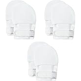 HAPIU Baby No Scratch Mittens Stay On, 100% Cotton Breathable, Adjustable Infant Gloves for Boys Girls, Newborn - 12 M