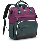 LOVEVOOK Laptop Backpack for Women, 15.6 Inch Work Business Backpacks Purse With Large Capacity, Waterproof Nurse Bag College Bookbag for School, Waterproof Casual Daypack for Travel