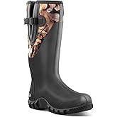 TerraTrax Men's Waterproof Rubber Boots, 6mm Neoprene Insulated Work Boots for Winter Snow & Mud - Durable Anti-Slip Rain Footwear for Farming, Hunting (Flexible Fit)