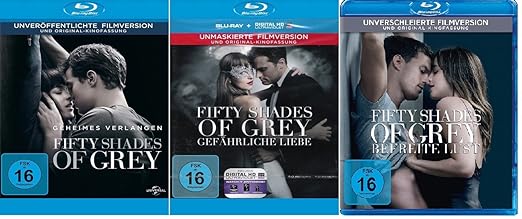Fifty Shades of Grey - 1 Geheimes Verlangen + 2 Gefährliche Liebe + 3 Befreite Lust im Set - Deutsche Originalware [3 Blu-ray