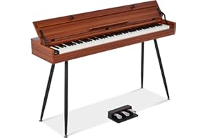 Best Choice Products 88-Key Weighted Full Size Digital Piano, Modern Desk Keyboard w/Metal Legs, 3 Sustain Pedal, MIDI, Headphone Jack - Natural