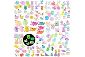 U-Zimikee 150 Pcs Luminous Mini Resin Animals Miniature Animals Figurines Tiny Little Animals Glow in Dark Small Animal Figures to Hide Mini Animals Micro Landscape Ornaments Fairy Garden Accessories