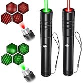 MIPREZT [2 Packs Green+Red] Rechargeable Laser Pointer High Power Green Red Beam Laser Light Long Distance Range for TV/LED/LCD Screens Tactical Flashlights Presentation Office/Outdoors/Astronomic