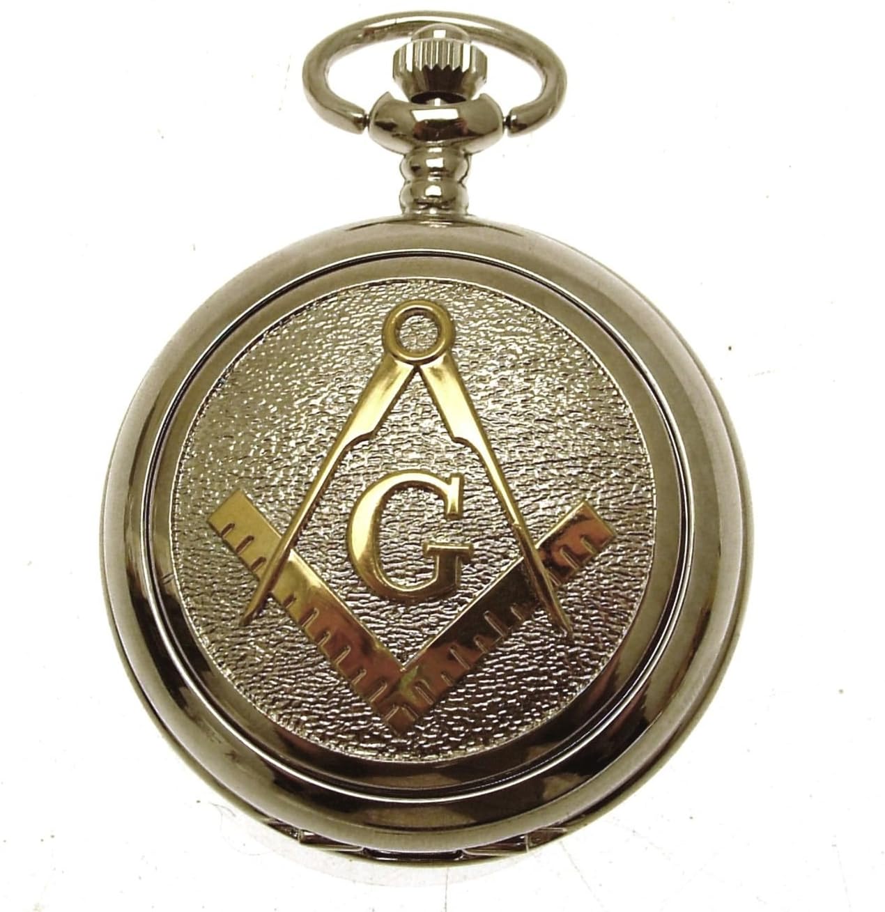 Masonic Pocket Watch Silver Two Tone Design Mechanical Design 70