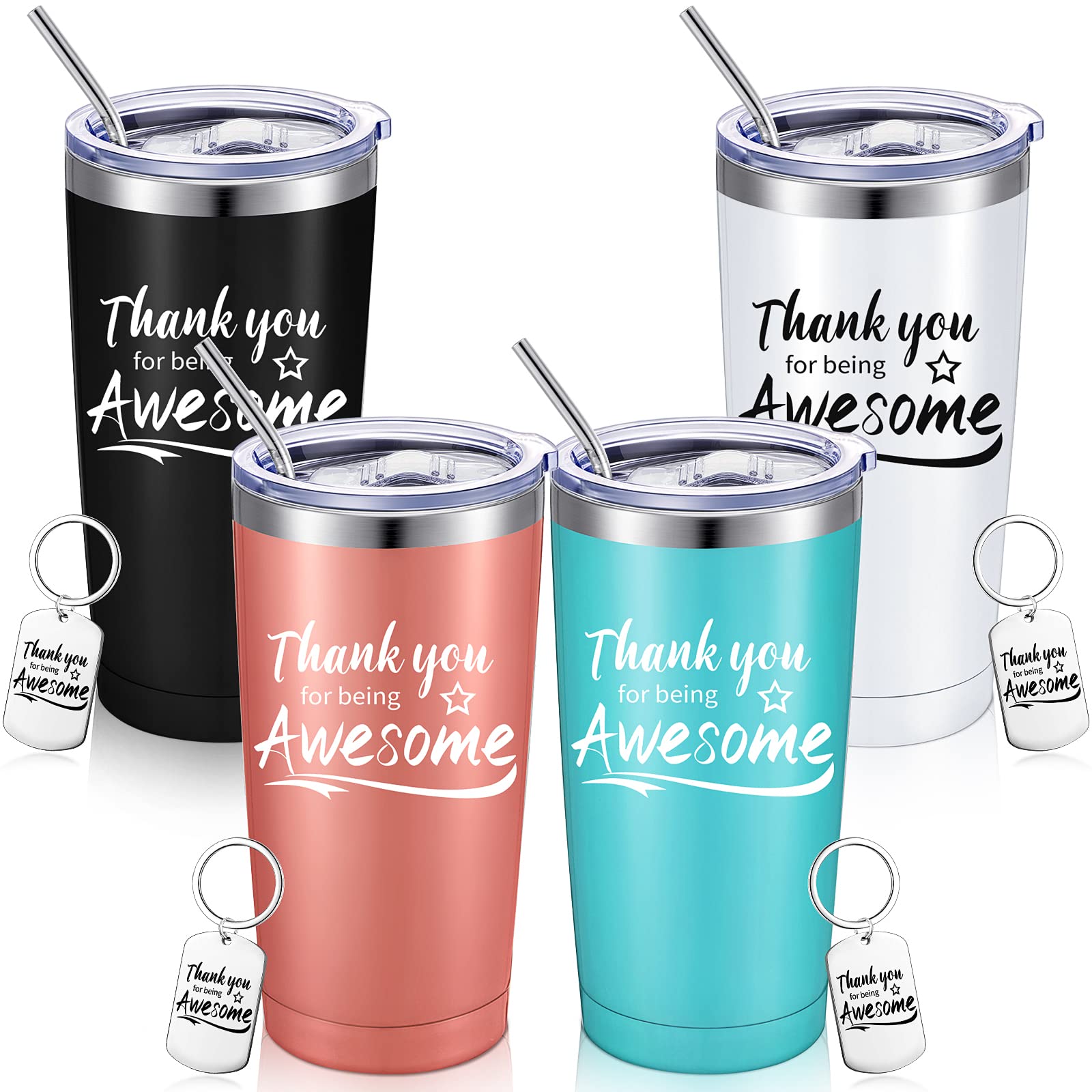 Photo 1 of Sieral Thank You for Being Awesome Tumbler,Thank You Gifts for Women Men 20oz Insulated Stainless Steel (Classic Color,8 Pieces)