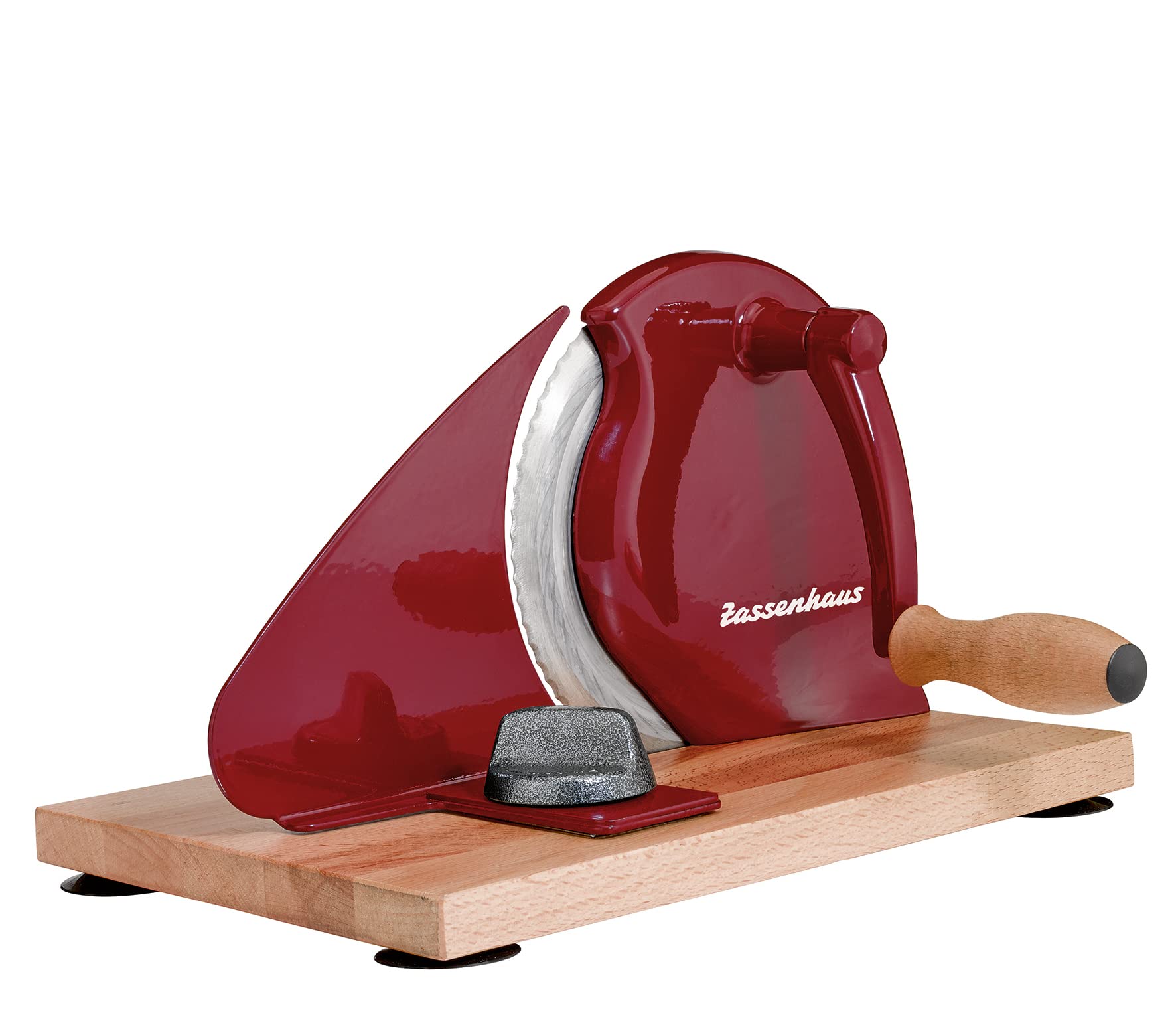 Photo 1 of Zassenhaus Original Classic Adjustable Bread Slicer for Uniform Slices - Bread Slicer for Homemade Bread - 18/8 Stainless Steel Blade Sourdough Cutter - Red, 11.75" x 8"