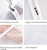 HomeClean Garment Covers Bag 12 Pcs 24x40in Transparent Dustproof Zipper view 3