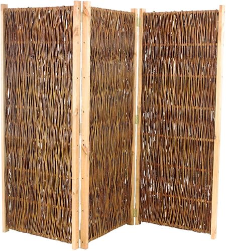 Bambus Discount Com Divider Privacy Shield Room Divider Mobile Mobile Made From Willow Paravent Height 180 Cm X 180 Cm Wide 3 Pieces Amazon Co Uk Garden Outdoors