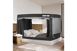 YAVIL Tente de lit de rêve - Ciel de lit d'intérieur - Tente de lit occultante respirante - Taille complète pour enfants et a