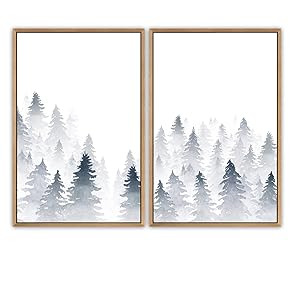 SIGNWIN Framed Canvas Print Wall Art Foggy Navy...