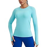 CRZ YOGA Seamless Long Sleeve Shirts for Women Hip Length - Workout Athletic Running Gym Yoga Tops Breathable Crewneck Tshirt